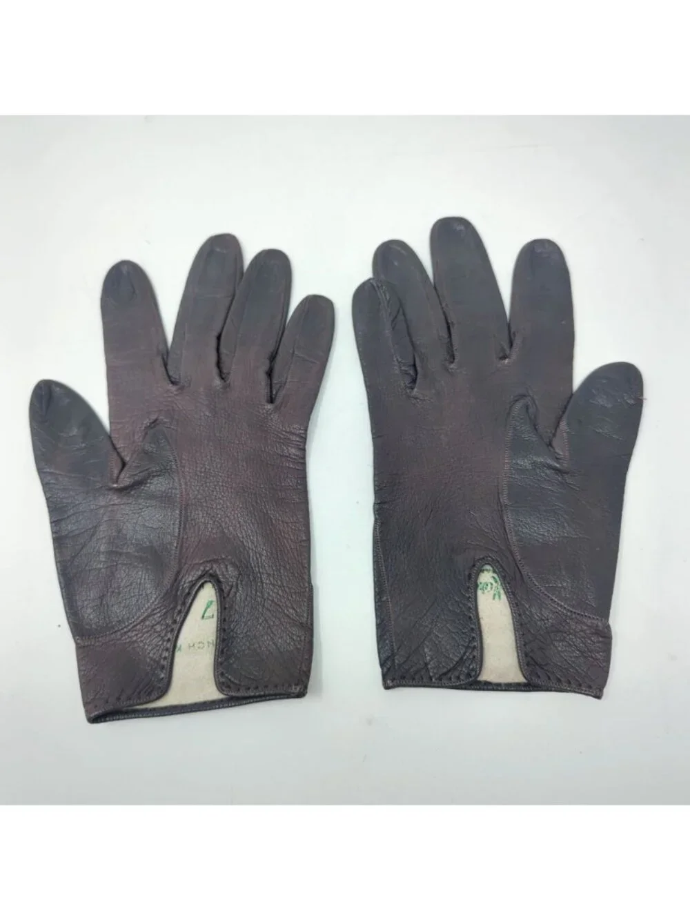 Vintage 60s Roger Fare Brown Gloves 7 Wrist Leather Neiman Marcus